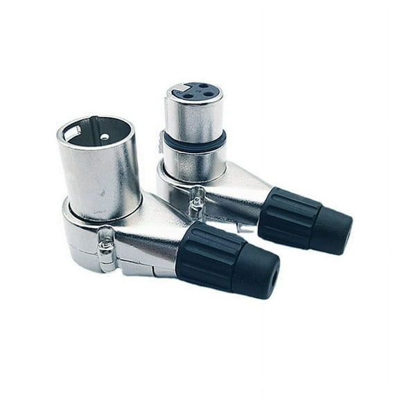 1Pair 3Pin Right Angle XLR Connector Male and Female XLR 3 Pin Micphone Plug Audio Cable Connector