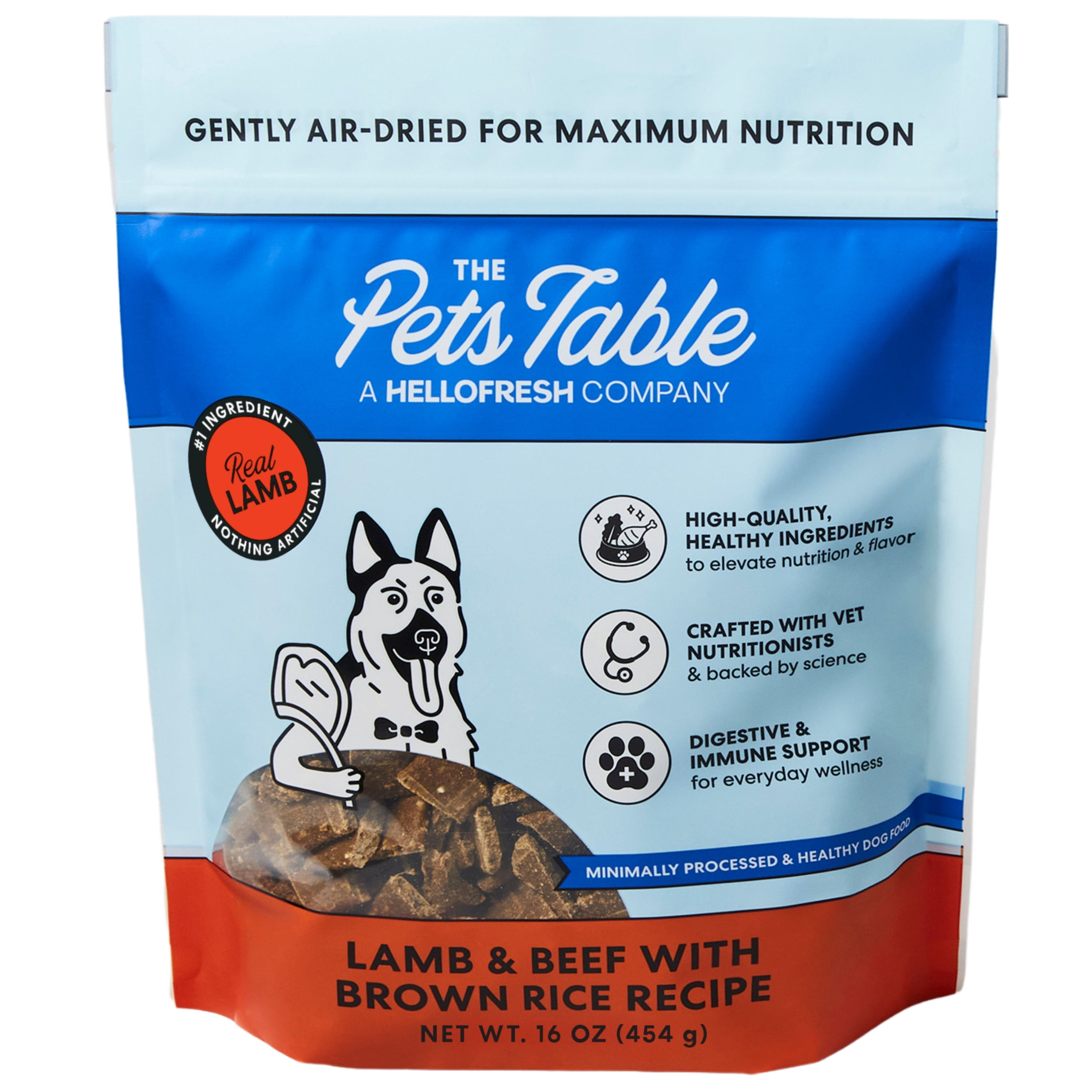 Bundle: The Pets Table Beef & Berries, Chicken & Sweet Potato, Salmon & Whitefish with Pumpkin, Lamb & Beef with Brown Rice, Turkey & Spinach Air-Dried Dog Food, 1 lb bag, pack of 5