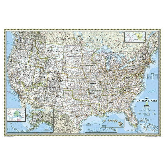 National Geographic Reference Map National Geographic United States Wall Map - Classic - Laminated (43.5 X 30.5 In), (Paperback)