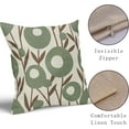 thumbnail image 4 of Brown Green Pillow Covers 18x18 Set of 2 Spring Summer Floral Minimalist Art Geometry Flower Modern Style Decorative Throw Pillow Cases Outdoor Farmhouse Decor for Sofa Couch Bed, 4 of 6