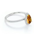 thumbnail image 3 of JeenMata Anillo de Compromiso de 1 Quilate con Piedra Natal de Noviembre en Corte de Pera - Anillo de Bodas - Anillo de Halo - Anillo Pavé - Anillo de Promesa - Baño de Oro Blanco de 18 K sobre Plata, 3 of 6