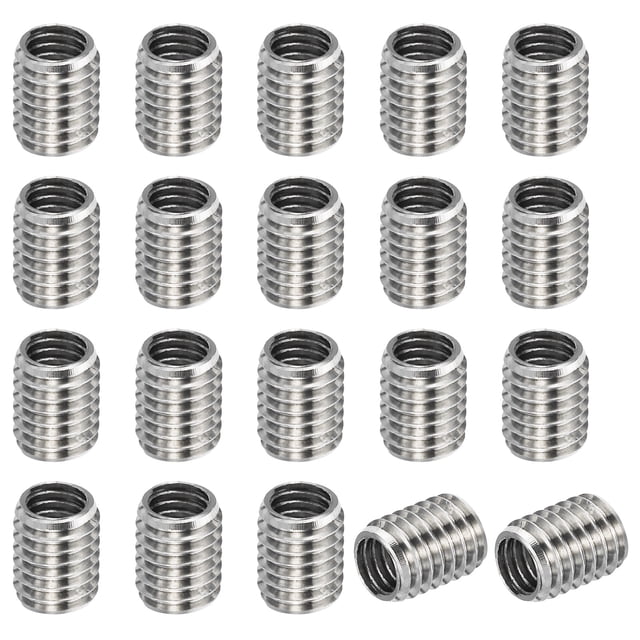 Unique Bargains Adaptateurs Filetage Manchon Réducteur Écrou M8x1.25 Mâle à M6x1.0 Femelle pour Réparer Insert Écrou Vis Réducteur 10mm 20 Pcs