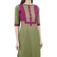 thumbnail image 3 of Phagun Cotton Straight Kurti Tunic With Front Button Casual Kurta, 3 of 8