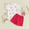 thumbnail image 7 of LIJCC Toddler Baby Boys Valentines Day Outfits Kids Heart Print Short Sleeve Button Up Shirt and Solid Color Pockets 2Pcs Shorts Summer Clothes, 7 of 7