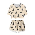 thumbnail image 3 of Krdevn Kids Dinosaur Print 2 Piece Outfit Short Sleeve Crop Top and Shorts Set,4-5 Years, 3 of 3