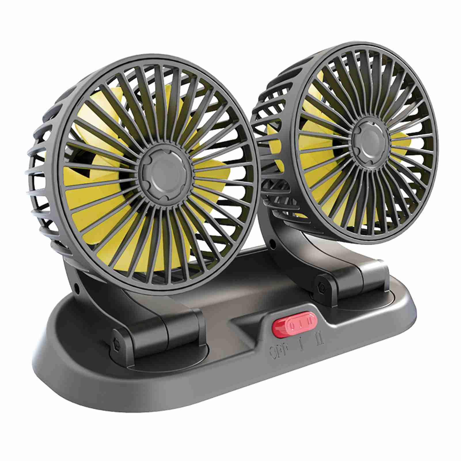 NFTIGB Car Cooling Fan Dual Head Adjustable Multifunction Air Circulator for Vehicles 12V Type (9.06 inches / 23.01 cm)