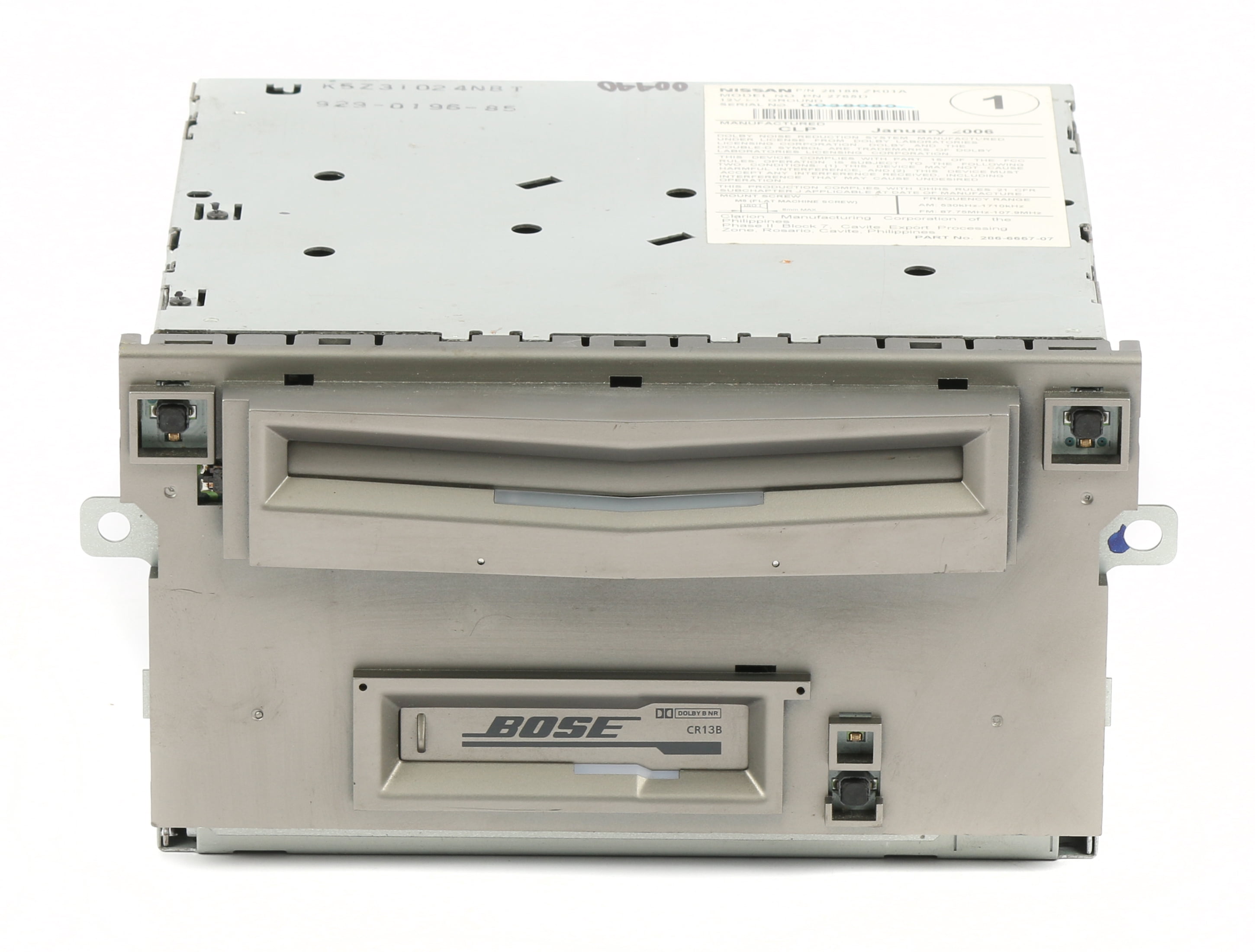 Restored 2006 Nissan Maxima AM FM Radio Cassette 6 CD Part 28188 ZK01A Face CR13B (Refurbished)
