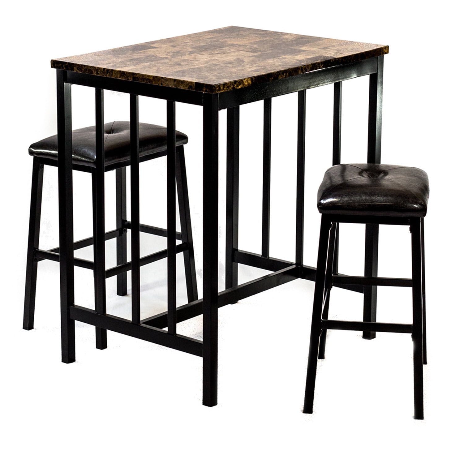 Home Source 7000-BR MOP Table with 2 Chairs Brown