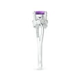 thumbnail image 3 of ANGARA Natural Amethyst and Diamond Twisted Vine Ring in 14K White Gold for Women (Size-6mm) | February Birthstone, Birthday, Anniversary, Jewelry Gift for Women | Natural Amethyst Ring, 3 of 9
