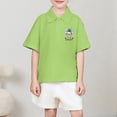 thumbnail image 2 of Luvoko Big Boys Pique Polo,Solid Color Cartoon Characters Print Quick Dry Short Sleeve Golf Shirt for Big Boys Boys Summer Tops Breathable(Light Green,8-9 Years), 2 of 5