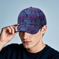 thumbnail image 6 of Bright Floral Print Adjustable Hat – Boho Dad Hat with Tropical Flower and Hummingbird Illustration, Washed Snapback Cap, 6 of 7