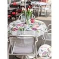 thumbnail image 4 of Outdoor Tablecloth with Umbrella Hole and Zipper, Easter Bunny Round Table Cloth 60 Inch Waterproof Tablecloth, Spring Flower Daisy Tulips Farmhouse Wood Plank Picnic Table Cover for Patio Camping, 4 of 7