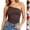 27# Coffee, variant on Tank Top for Women with Built-in Bra, One Shoulder Slim Crop Spaghetti Strap Camisole for Summer Wear Red M
