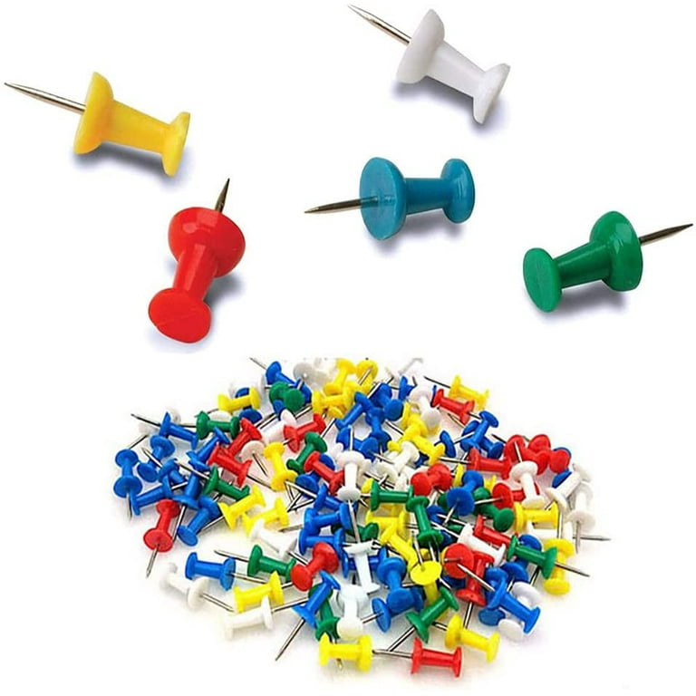 Dropship 100 Count Push Pins, Standard Multicolored Thumb Tacks