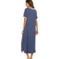 thumbnail image 4 of Women's Comfortable Nightshirt Short Sleeve Nightgown V-Neck Sleepwear Pajama Dress, 4 of 5