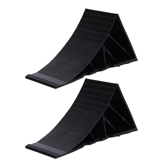 Cale de Roue Noire Robuste, Cale de Roue Haute Stabilité PE pour Remorques de Voyage Voiture RV Camion ATV