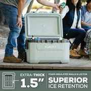 Igloo 52 QT Overland Ice Chest Cooler with Wheels, Gray