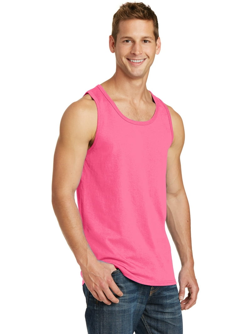 Port & Company Core Cotton Sleeveless Tee Shirt, Tank Top-L, Neon