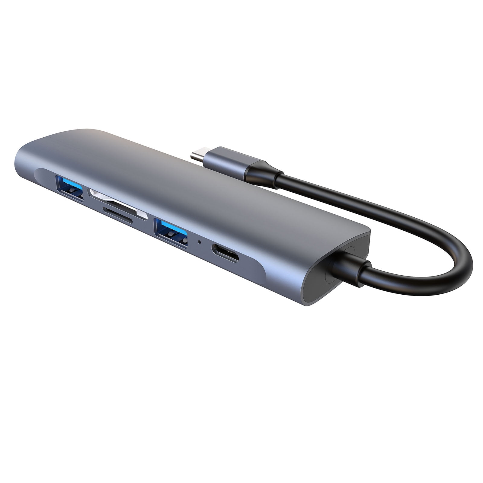 Ultra-fast Dock Station 6 in 1 USB C Hub 5gbps Secure Data Transfer Hub Type C to USB TF Adapter PD Synchronous Use