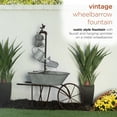 thumbnail image 5 of Alpine Corporation 29" x 13" x 36" Rustic Metal Wheelbarrow Fountain Yard Decor, Silver, 5 of 15
