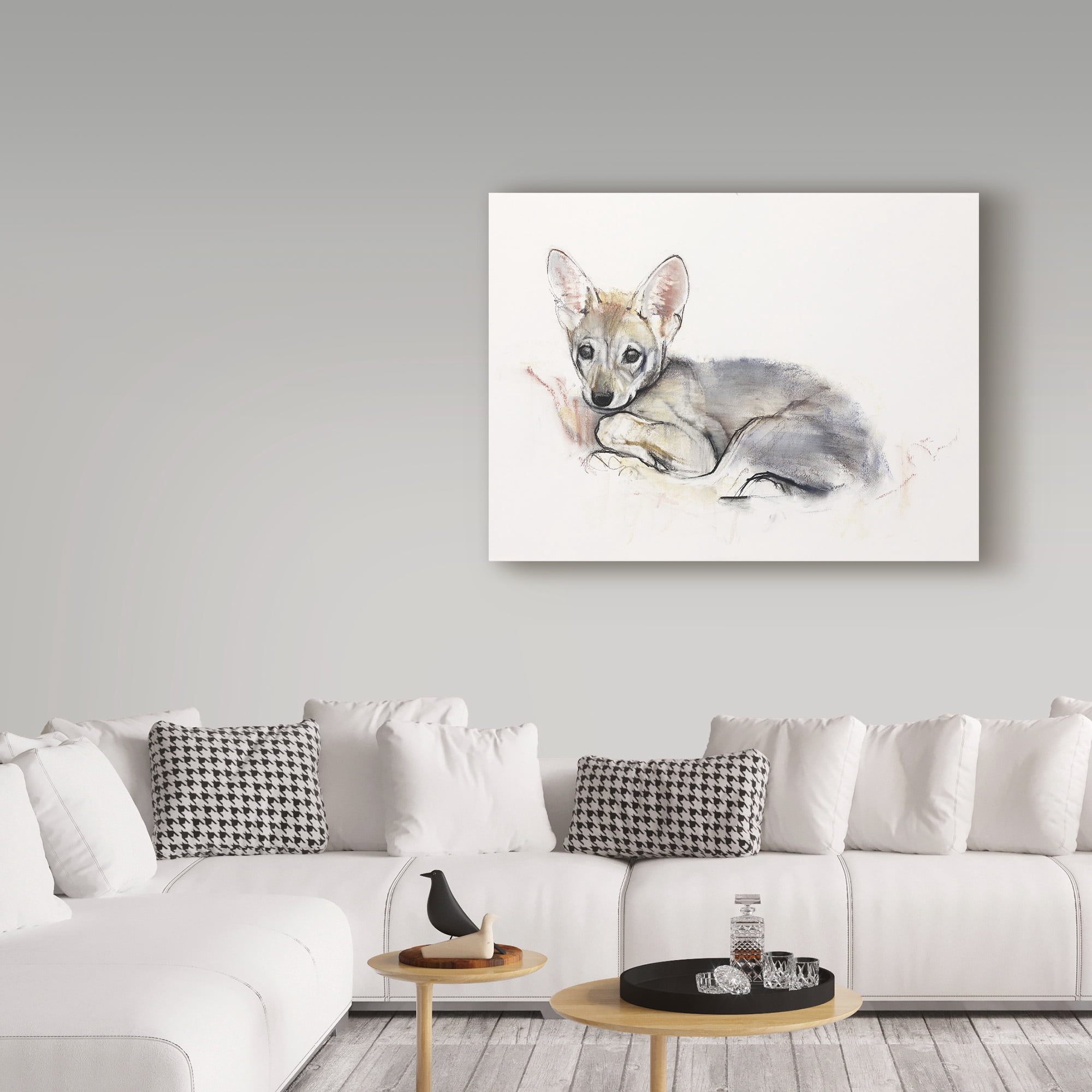 Trademark Fine Art 'Curled Arabian Wolf Pup' Canvas Art by Mark Adlington