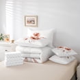 thumbnail image 6 of jejeloiu Watercolor Floral 7-Piece Bedding Comforter Set,Retro Flower Blossom King Bedding Sets,White Orange Bed Sheets For Teens,Breathable Home Decor Reversible, 6 of 8
