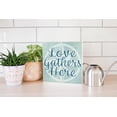 thumbnail image 4 of Love Gathers Here Mint Geometric 10 x 10 Wood Tabletop Sign Plaque, 4 of 4