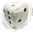 thumbnail image 4 of White Fuzzy Dice for Rear View Mirror, Pair of 2.75" Plush Dice Retro Hanging Ornaments Car Interior Rearview Mirror Decor Accessories (White), 4 of 13