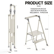 UNICOO® Foldable Toddler Tower - 2-Step Ladder for Adult, Toddler Tower Foldable & Compact - Foldable Kitchen Tower, Kids Step Stool, Folding Toddler Tower for Kitchen & Bathroom (Smoky Gray)