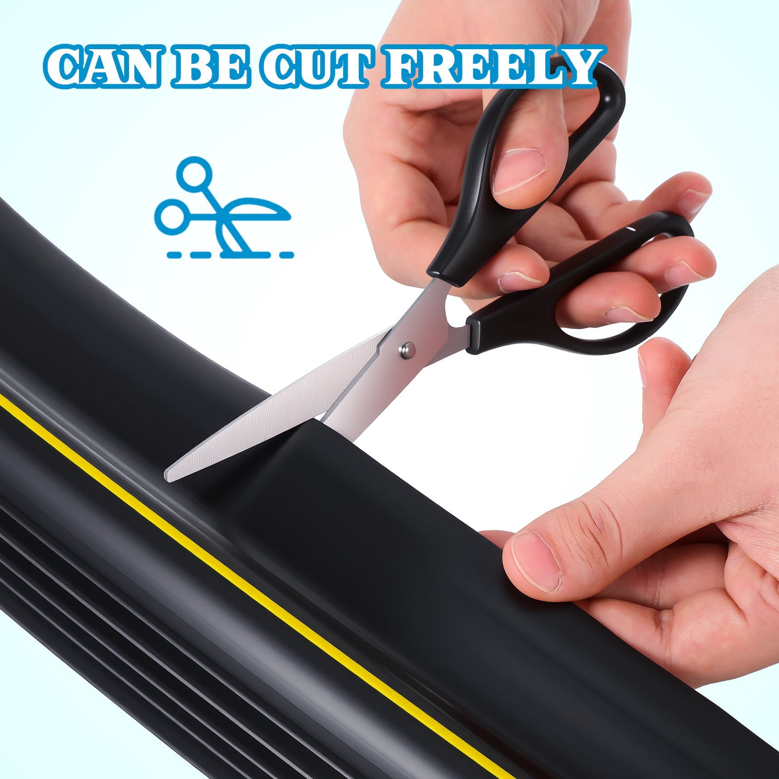 OFFIGAM Garage Door Weather Strip Black Rubber 1 Pack for Noise Reduction