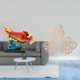 thumbnail image 2 of Estatua de arowana de resina con hojas de palma, placa de pared de madera, decoración de pared, adorno de selva tropical, diseño creativo, adecuad, 2 of 8