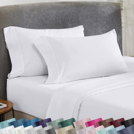 California Design Den King Size Pillow Cases - 400 Thread Count 100% Cotton Sateen Set of 2 Pillow Covers Breathable Soft Designed for King Pillows - Bright White