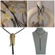 thumbnail image 2 of Elegant Bolo Tie with Metal Engraved Charm Cowboy Necktie Necklace Angel Wing Style Bolo Tie Cowboy, 2 of 4
