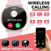 EIGIIS S61 1.43 AMOLED 260mAh Battery Smart Watches for Women Men with Answer/Make Calls 100+ Sports Modes Activity Tracker for iOS Android, 1pc, Pink