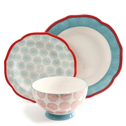 The Pioneer Woman Happiness Scalloped 12-Piece Dinnerware Set, Red - image 4 of 8