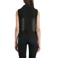 thumbnail image 3 of INSPIRE CHIC Women's Denim Washed Sleeveless Collared V Neck Button Down Waistcoat Vest XL Black, 3 of 6