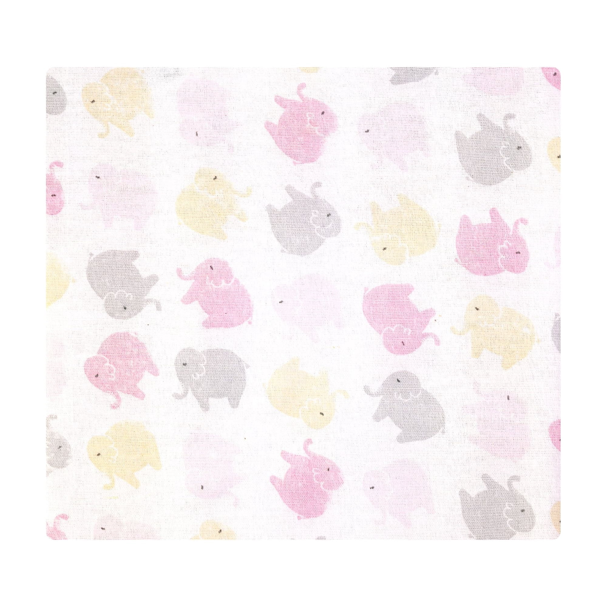 Hudson Baby Girl Cotton Polyester Flannel Receiving Blankets 7-Pack Bundle, Multi Color Girl Elephant, One Size