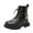 Black, variant on Girls Boys Combat Hiking Snow Boots Waterproof Non-Slip Fashion Work Ankle Boots with Lace Up Side Zipper for Little Big Kids Winter Snow Boots for Kids Black 2.5(37)
