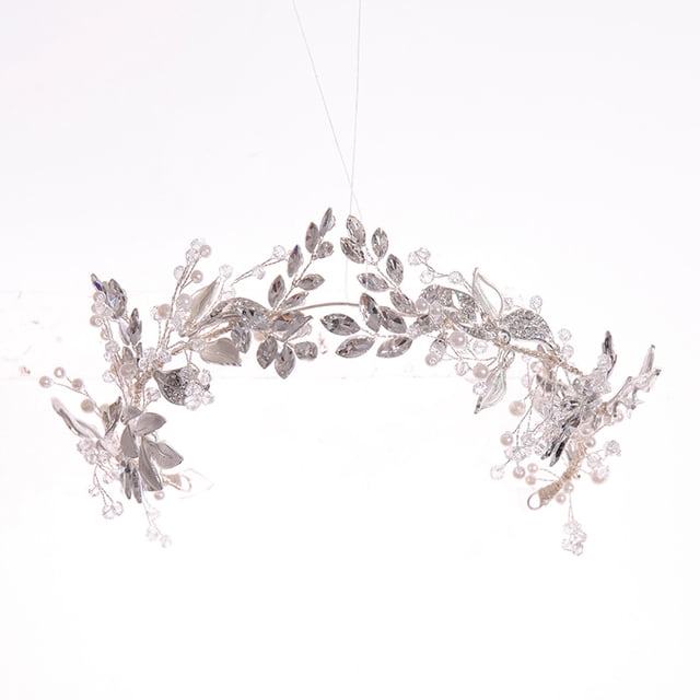 Tocados de novia para boda, accesorios para el cabello para novias, diadema de boda con diamantes de imitación para mujeres y niñas LingWen 9024715126481