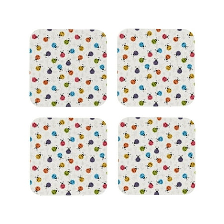 

Tideii Cute Ladybugs for Leather Coasters 4 Pieces Anti-fouling and Anti-scalding Decorative Coasters Suitable for Restaurants Kitchens Coffee Shops-Square