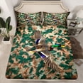 thumbnail image 2 of jejeloiu Rustic Camo Twin Sheet Sets,Mallard Duck Twin Fitted Sheet,Green Brown Flat Sheet For Teens,Luxury Bedroom Decor,3 Pieces, 2 of 7