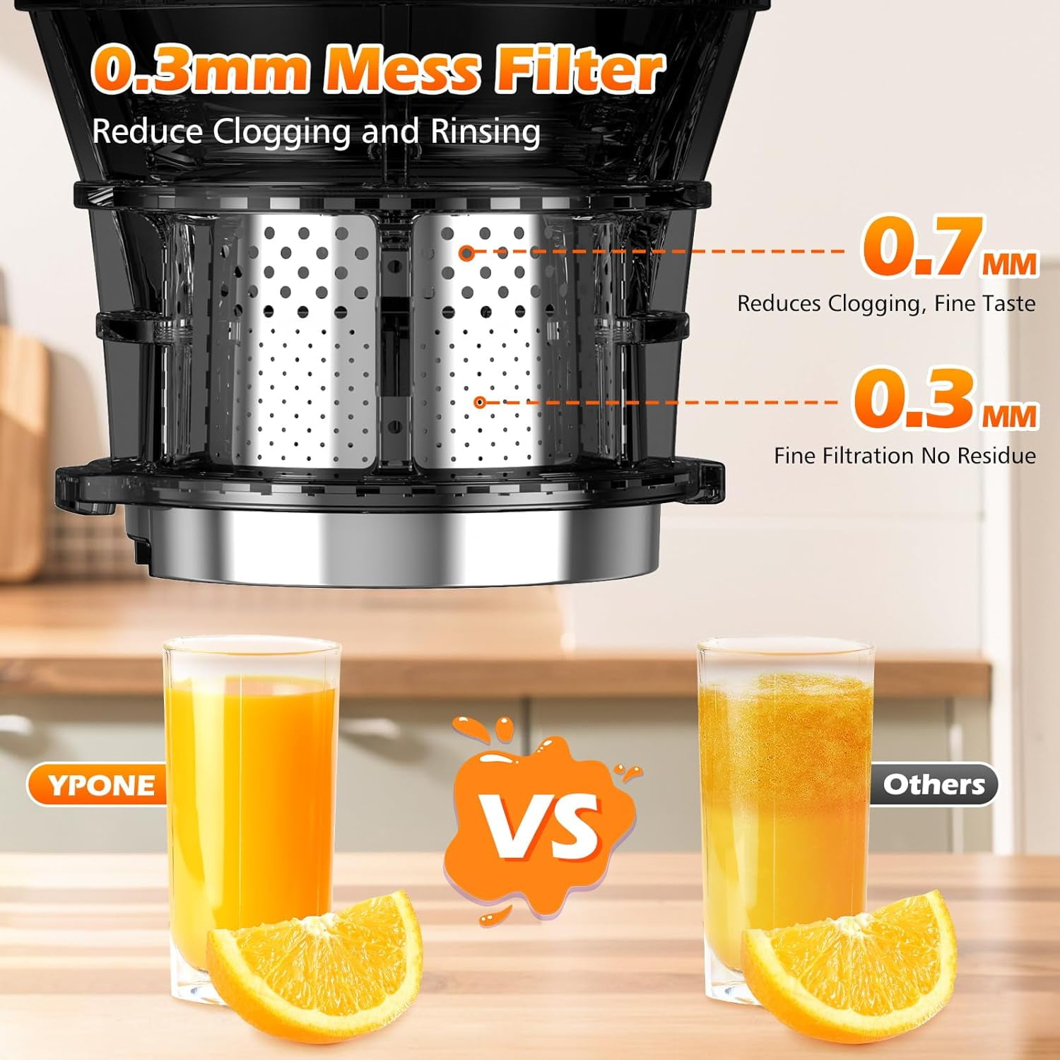 Juicer Machines with 5.8" Large Feed Chute, Cold Press Juicer for Whole Vegetables and Fruits 400W, Slow Masticating juicer Easy to Clean Juice Extractor Machine High Juice Yield