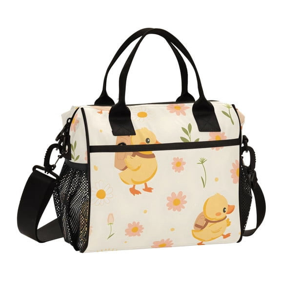 Cute Duck with Backpack Lunch Bag Insulated Lunch Box Leakproof Reusable Cooler Tote Adjustable Shoulder Strap for Men Women 9L