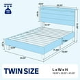thumbnail image 2 of Greenstell Twin Size Bed Frame with Upholstered Storage Headboard and LED Light, Bed Platform with Charging Station, USB Ports, Under-bed Storage, White, 2 of 9
