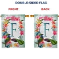 thumbnail image 6 of America Forever Summer Floral Wreath Monogram House Flag Letter F 28 x 40 inches Parrot Macaw Hibiscus Palm Leaves Double Sided Vertical Outdoor Yard Lawn Decorative Tropical House Flag, 6 of 7
