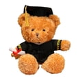 thumbnail image 2 of Juguete de peluche de oso de graduación | Gorro y bata de médico | Animal de peluche | Tela de poliéster suave | Gafas y pergamino detallados | Regalo conmemorativo | Muñeca decorativa | 13.7, 2 of 7
