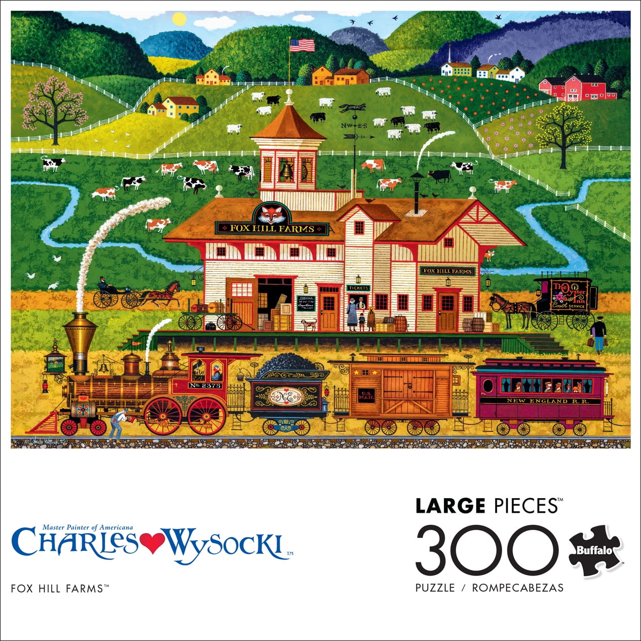 Buffalo Games 300-Piece Fox Hill Farms Interlocking Jigsaw Puzzle for Adults Ages 14+