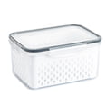thumbnail image 1 of Cateissary Envases de fruta fresca para nevera con caja transparente y almacenamiento de verduras con sello duradero Organizadores de utensilios de cocina Gris claro 3300ML, 1 of 6