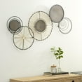thumbnail image 2 of DecMode Black Metal Mesh Wire Plate Wall Decor with Wrapped Rattan, 2 of 8
