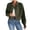 Green, variant on Rexolia Women’s Cropped Corduroy Button Down Jacket Long Sleeve Casual Fall Outerwear Beige L